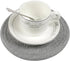 Potholders Set Trivets Set - 100% Pure Cotton Thread Weave Hot Pot Holders (Set of 3), Diameter 7 Inches (Light Gray)