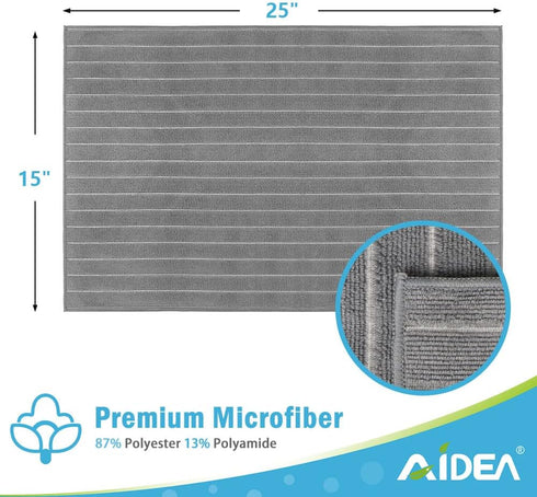 AIDEA Microfiber Kitchen Towels-8Pack, Microfiber Kitchen Dish Towels, Soft Absorbent Dish Towels, Multi-Purpose Kitchen Dish Cloth for Home, Kitchen, Travel-Grey 15”x25” by AIDEA