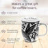 Karma Gifts 16 oz Black and White Boho Mug - Hummingbird, Cute Ceramic Coffee Mug for Women and Men