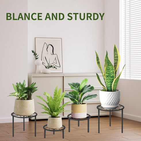 5-piece set (5, of metal plant potted flower racks, heavy-duty flower pot plant racks of different sizes, iron flower