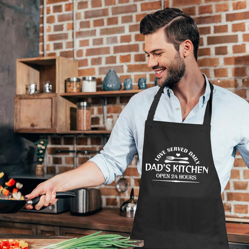 Grilling Aprons for Men, Canvas Cross Back Adjustable Chef Aprons with Large Pockets, Funny Gifts for Men