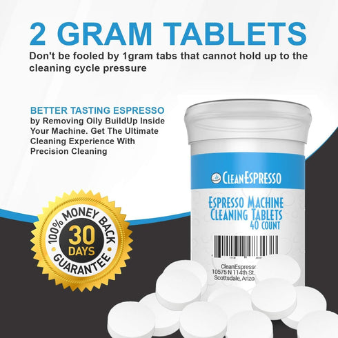 CleanEspresso - Breville Compatible 2 Gram Cleaning Tablets for Espresso Machines - 40 Tablets