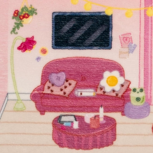 4x6 Rug&Play Ultra Soft Pink Dollhouse Play Rug for Girls Room Washable Non-Slip Area Rugs for Kid Bedroom & Kids