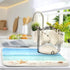 Summer Starfish Dish Drying Mats, Seashells Beach Theme for Kitchen Counter Sink, 16x18 Inch