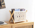 14L 10W Mkono Macrame Magazine Rack Boho Storage Holder Standing Basket for Books, Newspapers, Swaddle Blanket, Dorm