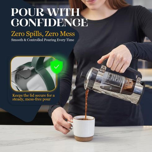 P5 (18 oz) ESPRO French Press Coffee Maker Patented Double Micro-Filter for Grit Free Brew, Heat-Resistant Thicker