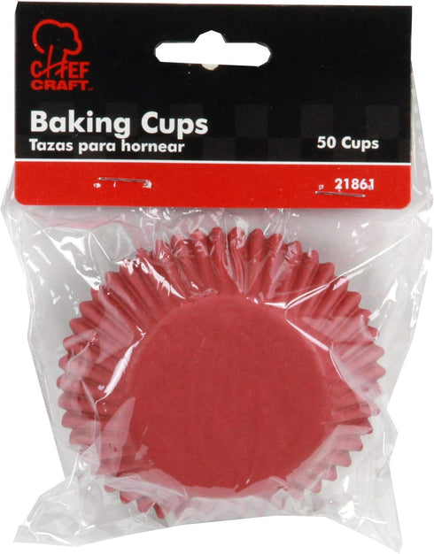 Chef Craft Classic Cupcake Liners, 50 Count, Dark Red by Chef Craft