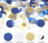 TecUnite Round Tissue Paper Table Confetti Dots for Wedding Birthday Party Decoration, 1.76 oz (Blue Gold Silver, 2.5