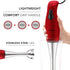 Courant 2-Speed Hand Blender w/ 200W, Stainless Steel Leg, Easy to Clean Stick Blender, Blends Purees, Smoothie, Crushes Ice - Red by Courant