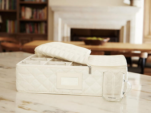 Covermates Keepsakes | Adjustable Glassware Storage | Padded Protection | ID Window | Stain Resistant | Machine