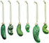 DEMDACO Pickle Festive Green Glass Christmas Decorative Hanging Ornaments - 4 x 2 Game