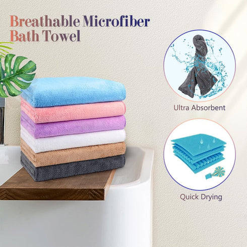 Pack 6(24'' 48'') Orighty Bath Towels of x - Soft Feel, Highly Absorbent, Quick Drying for Body, Sport, Yoga, SPA