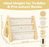 Toddlers,4 Wooden Kids Bookshelf with Double Side, Montessori Book Shelf for Tier Sling Book Rack for Baby Nursery