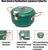Japanese Tempura Deep Fryer Pot - Nonstick Carbon Steel Oil Fryer with Thermometer, 3.5L, Green Big Tempura Pan