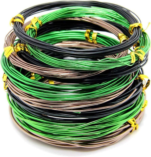 YOURSEE 9 Rolls Bonsai Wires, Anodized Aluminum Training Wire, 3 Colors & 3 Sizes, Total 147 Feet