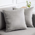 lalaLOOM Velvet Throw Pillow Covers, Set of 2 - 18x18 Decorative Square Pillows, Soft Accent Cases, Light Gray