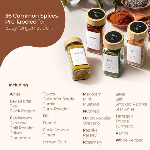 4 oz 24Pcs, 6 93 Set ComSaf Spice Jars with Label Glass Spice Jars with Extra Shaker Inserts and Labels, Seasoning