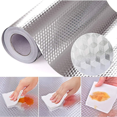 Kitchen Wallpaper Oil Proof Sticker, Self-Adhesive Contact Paper, Waterproof and Heat Resistant, 15.7X118 Inches