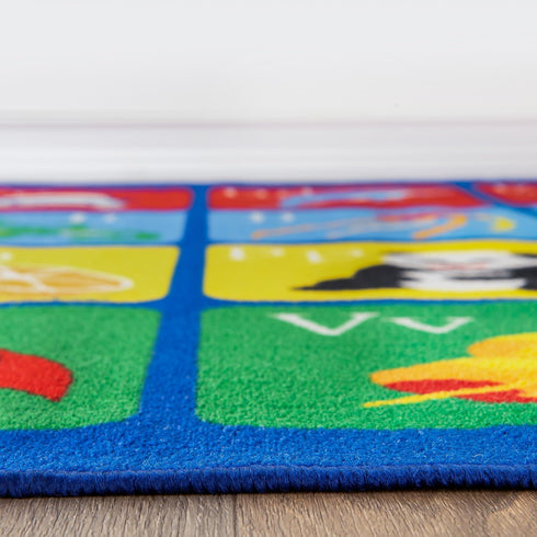 3' 5' Rugshop Kids Alphabet Educational Learning High Traffic Living Room,Bedroom,Kitchen, Home Office Non Slip Area