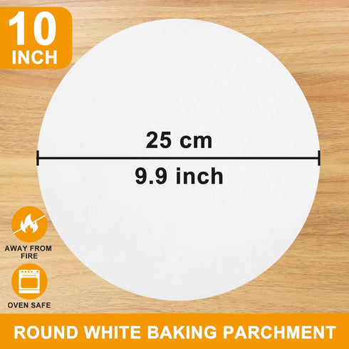 100Pcs-10 Inch Parchment Paper Rounds, YUFDA Non-Stick Baking Parchment Paper for Baking, Precut Round for Electric