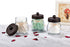 SheeChung 4 Pack Apothecary Jars with Lids, Bathroom Organizers for Q-tips, Cottons, Floss, Small Mason Jars