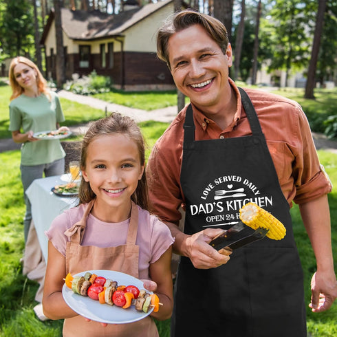 Grilling Aprons for Men, Canvas Cross Back Adjustable Chef Aprons with Large Pockets, Funny Gifts for Men