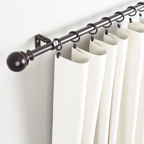 44pcs Rustproof Curtain Rings with Clips Hooks, 1.5 inch Matte Metal Stainless Steel Drapery Rings for Tension Rods,