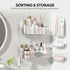 5 Pack Nieifi Adhesive Wall Shelf, Shower Shelves with Soap Holder, Shower Organizer for Bathroom Organization, Clear