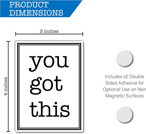 Inspirational You Got This Magnet, Positive Affirmation Stickers, Motivational Wall Decor, Magnetic Fridge Affirmation Sign, You Got This Sign 1 Pc