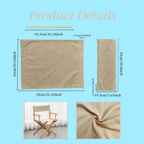 2 Set Stick,21.2" 16.1" W/21.2X 7.8 Director Chair Canvas Replacement with Wood L x Portable Replacement Cover Canvas
