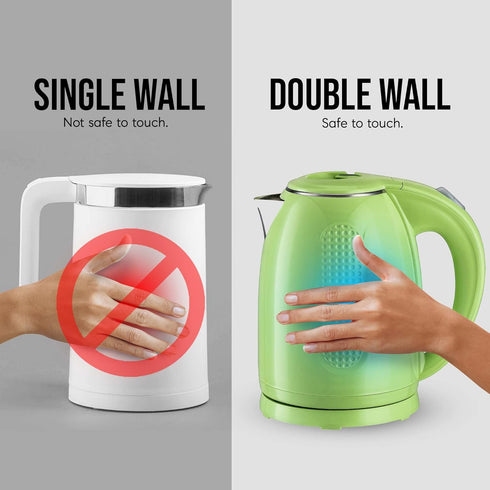 OVENTE Portable Electric Kettle, 1.7 Liter Stainless Steel Instant Hot Water Boiler Heater, 1100W Fast Boiling with