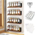 Magnetic Spice Rack with 24 Jars, 216 Labels, 1 Steel Funnel for