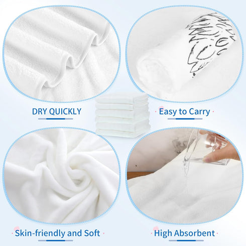 6 (30 40 Inch) Preboun Pcs Sublimation Throw Blanket Thick Plush Blankets Soft Fuzzy Blanket White Blank Blanket