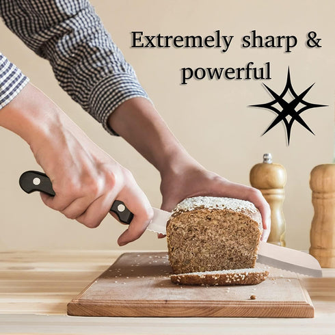 Moss & Stone 14-piece Knife Block Set - Premium Kitchen Knives Set with High-Carbon Stainless Steel Blades
