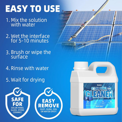 32oz 150 20X Solar Panel Cleaner (Makes Gallons) - Strength Super Concentrated Glass & Solar Panel Cleaning, Industrial