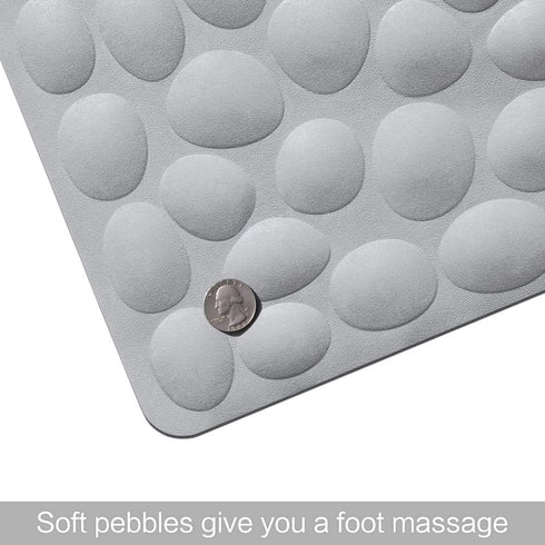 OTHWAY Non-Slip Bathtub Mat, Soft Rubber Bathroom Bathmat with Strong Suction Cups (Grey)