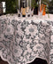 AK TRADING CO. 60" Round Floral Lace Crochet Tablecloth Overlay, Ivory for Weddings & Home Décor