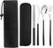 Reusable Utensils with Case, Travel Silverware Set, 18/8 Stainless Steel Flatware for Lunch Box