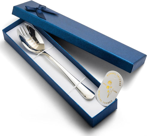 1-Pack 5.7 Inches Alata Spork Gift for Dad, Food-grade Stainless Steel Spork, Salad Forks For Dessert, Ice Cream