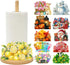 GLLZJZXC Bamboo Paper Towel Holder with 11 Set Interchangeable Holiday Signs, Rustic Kitchen