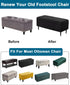 CRFATOP Jacquard Rectangle Ottoman Stool Cover Stretch Folding Storage Footstool Bench Slipcovers Upholstered Foot