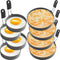 zeeooil Egg Rings 4 Pcs Large 6" Pancake Molds And 4 Pcs 3.5"