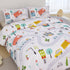 Sets 3-Piece Sets 2 ZRNBAST Twin Size Comforter for Boys Cartoon Cars Kids Bedding Soft and Lightweight White