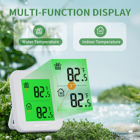 Swimming Upgraded Pool Thermometer,Waterproof Wireless Floating Thermometer with Indoor Temperature Monitor