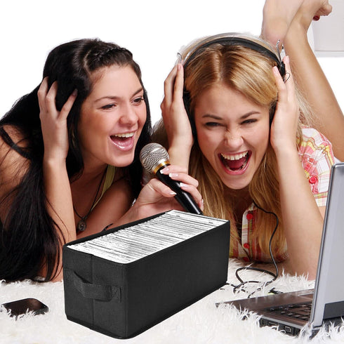 DVD Storage Boxes, Pack of 2, Holds 40 DVDs in Jewel Cases, 80 in Slim Cases, 200 in Sleeves, Black