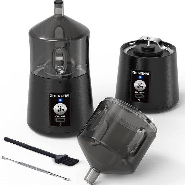 Electric Herb Grinder 150W, USB-C Rechargeable Spice Grinder, Compact Size with Fast Grinding and Cleaning Brush (Black)