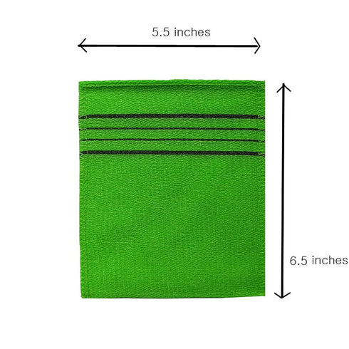 HMI 8 pcs Asian Exfoliating Bath Washcloth - Red & Green