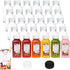 SUPERLELE 30pcs 8oz Plastic Juice Bottles with Black and White Caps, Reusable