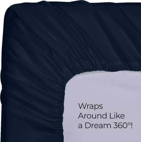 Utopia Bedding Queen Fitted Sheet - Navy - Deep Pocket - Soft Microfiber - 1 Bottom Sheet Only