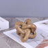 DOVDOV Wood-Toned Knot Sculpture, Triple-Knot Statue, Wood-Toned Home Decor, Ideal for accenting Rustic-Style Coffee